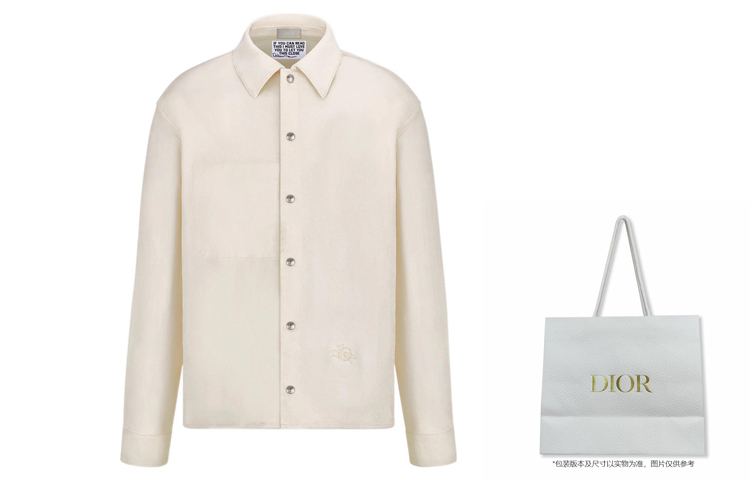 DIOR FW22  Off-White Logo Long Sleeve Shirt. 283D493BY512-C110 圖 4