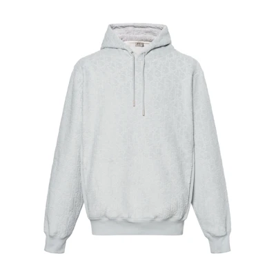 DIOR FW22 Oversized Blue Hoodie Pullover Sweatshirt. 113J631A0684-C585