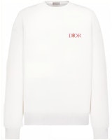 DIOR FW22 Oversized Pullover Sweatshirt White with Floral Logo Pattern 293J674H0531-C084 DIOR FW22 Oversized Pullover Sweatshirt White with Floral Logo Pattern 293J674H0531-C084
