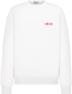DIOR FW22 オーバーサイズ プルオーバー スウェットシャツ ホワイト 花柄ロゴ 293J674H0531-C084 Lookbook DIOR FW22 オーバーサイズ プルオーバー スウェットシャツ ホワイト 花柄ロゴ 293J674H0531-C084