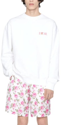 DIOR FW22 オーバーサイズ プルオーバー スウェットシャツ ホワイト 花柄ロゴ 293J674H0531-C084 Shop DIOR FW22 オーバーサイズ プルオーバー スウェットシャツ ホワイト 花柄ロゴ 293J674H0531-C084
