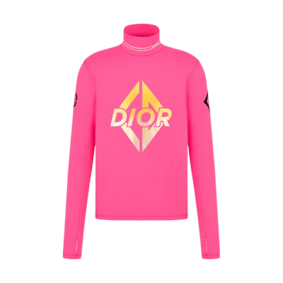 DIOR FW22 Pink Knit Sweater with Logo Letter Print. 313J635A0744-C482