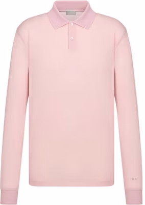 DIOR FW22 Pink Polo Shirt with Logo Embroidery and Long Sleeves. 243J831A0800-C481 Order DIOR FW22 Pink Polo Shirt with Logo Embroidery and Long Sleeves. 243J831A0800-C481
