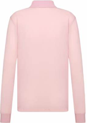 DIOR FW22 Pink Polo Shirt with Logo Embroidery and Long Sleeves. 243J831A0800-C481 Lookbook DIOR FW22 Pink Polo Shirt with Logo Embroidery and Long Sleeves. 243J831A0800-C481