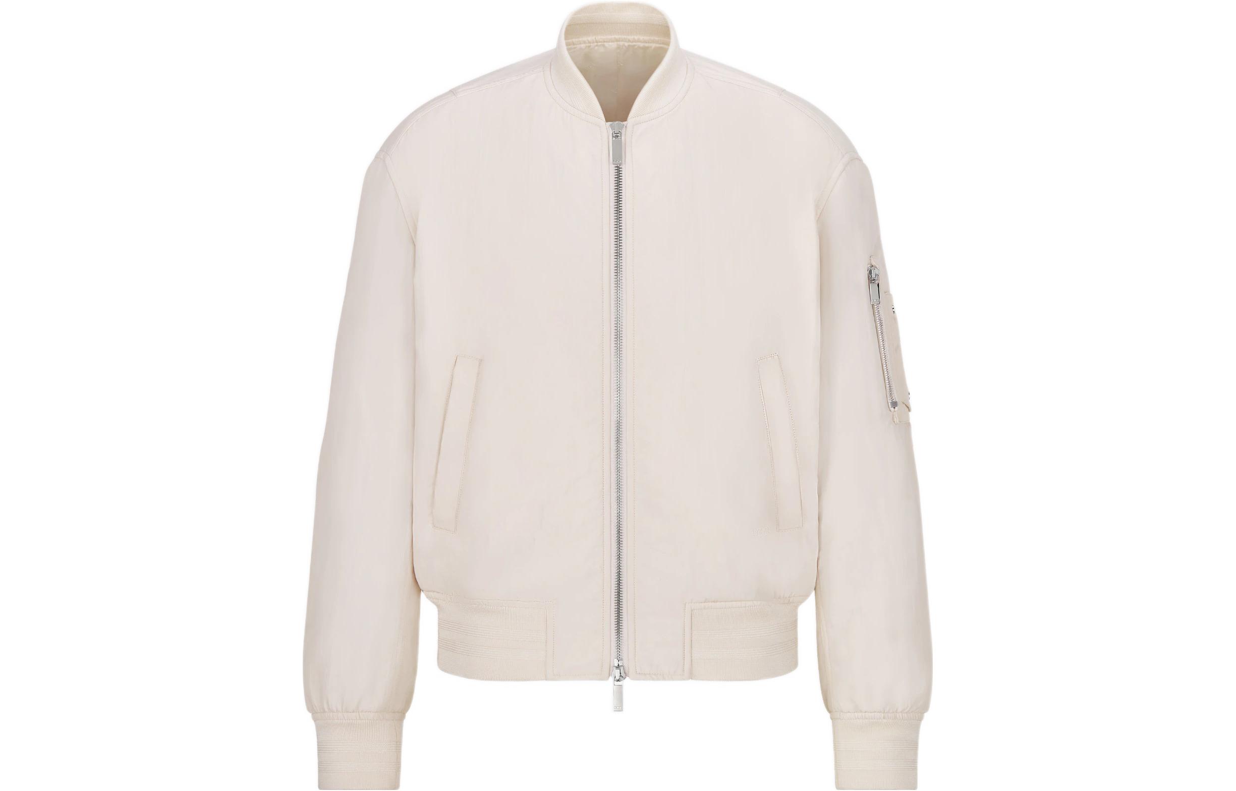 DIOR FW22  Solid Color Zip-Up Flight Jacket Off-White 943C439J5515-C180 圖 2