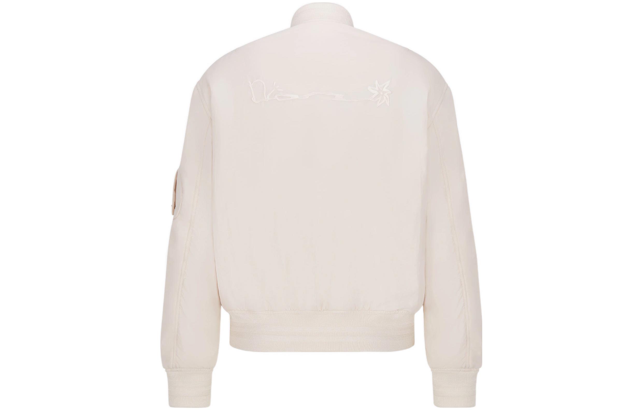 DIOR FW22  Solid Color Zip-Up Flight Jacket Off-White 943C439J5515-C180 圖 3