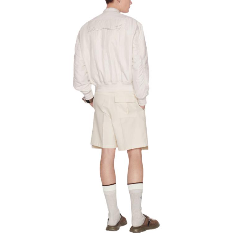 DIOR FW22  Solid Color Zip-Up Flight Jacket Off-White 943C439J5515-C180 圖 5