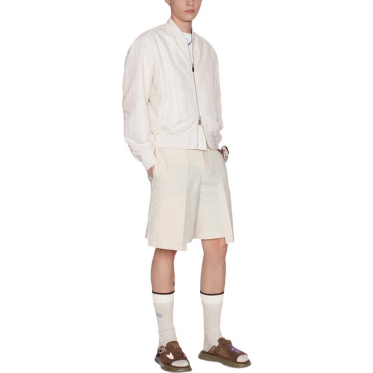 DIOR FW22  Solid Color Zip-Up Flight Jacket Off-White 943C439J5515-C180 圖 6