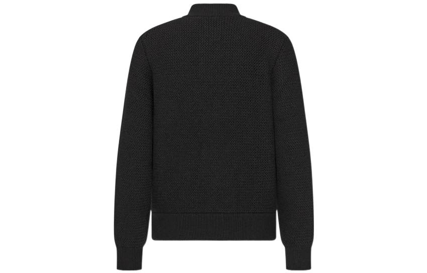 Lookbook DIOR FW22 Jaket Kasual Hitam Single-Breasted Solid. 293M430AT395-C900