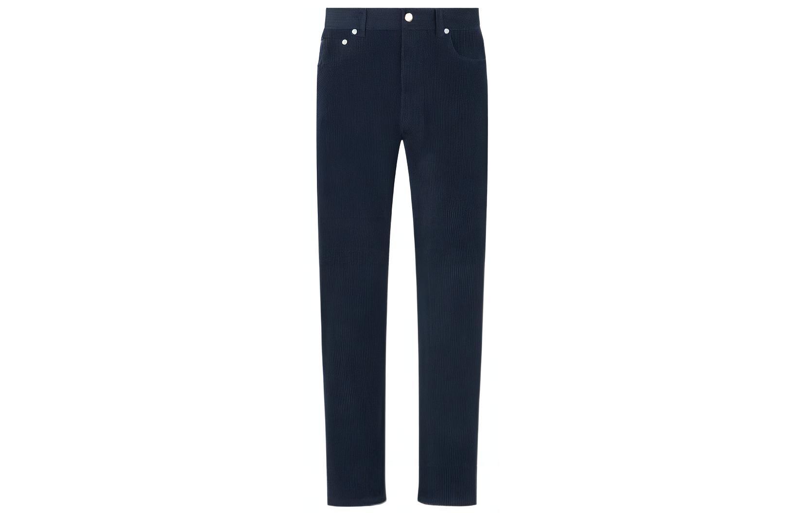 DIOR FW22  Solid Straight-Leg Casual Pants Navy Blue 313D014B5707-C540