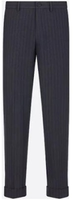 DIOR FW22 Celana Kasual Garis Lurus Lipat Warna Biru. 113C127A5628-C589 Order DIOR FW22 Celana Kasual Garis Lurus Lipat Warna Biru. 113C127A5628-C589