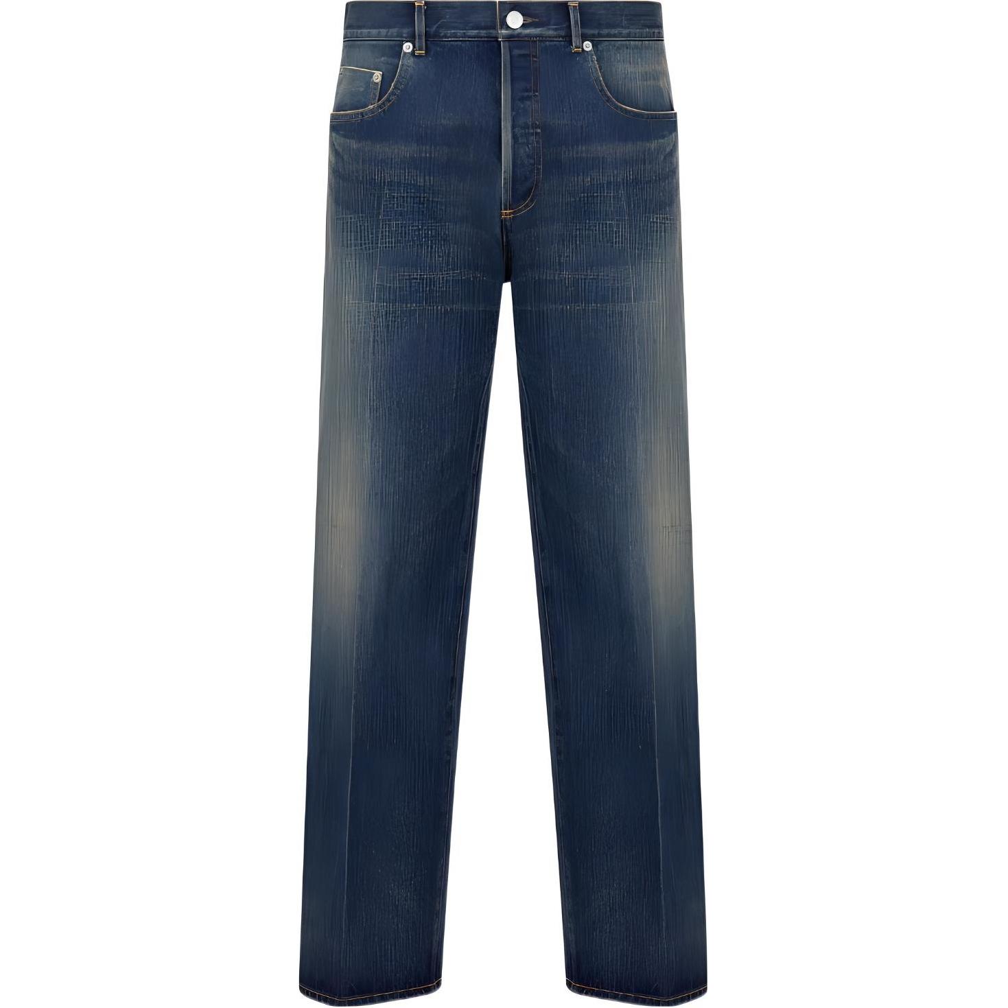 DIOR FW22  Straight-Leg Zipper Pocket Denim Jeans Blue 293D009AY513-C520