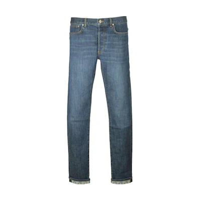 DIOR FW22 Washed Straight-Fit Cuffed Jeans Blue 193DS00C302X-588
