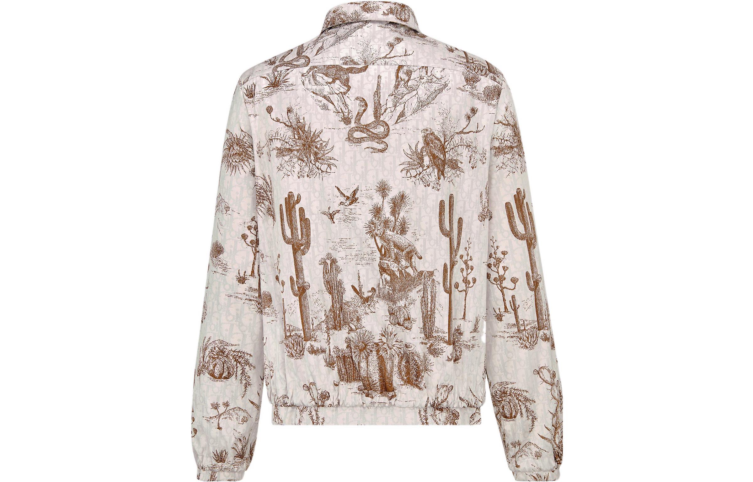 Lookbook DIOR FW22 Jaket Zip Putih Cactus Print 213C522C5531-C181