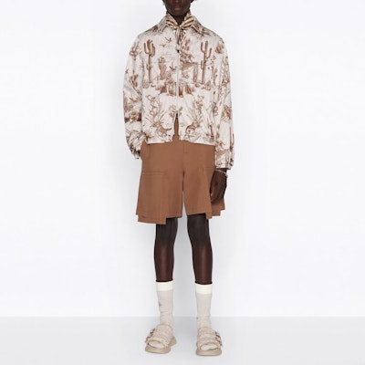 DIOR FW22 Jaket Zip Putih Cactus Print 213C522C5531-C181 Shop DIOR FW22 Jaket Zip Putih Cactus Print 213C522C5531-C181