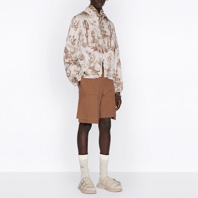 DIOR FW22 Jaket Zip Putih Cactus Print 213C522C5531-C181 Details for DIOR FW22 Jaket Zip Putih Cactus Print 213C522C5531-C181