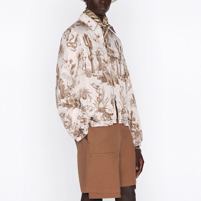 DIOR FW22 Jaket Zip Putih Cactus Print 213C522C5531-C181 Sizing DIOR FW22 Jaket Zip Putih Cactus Print 213C522C5531-C181