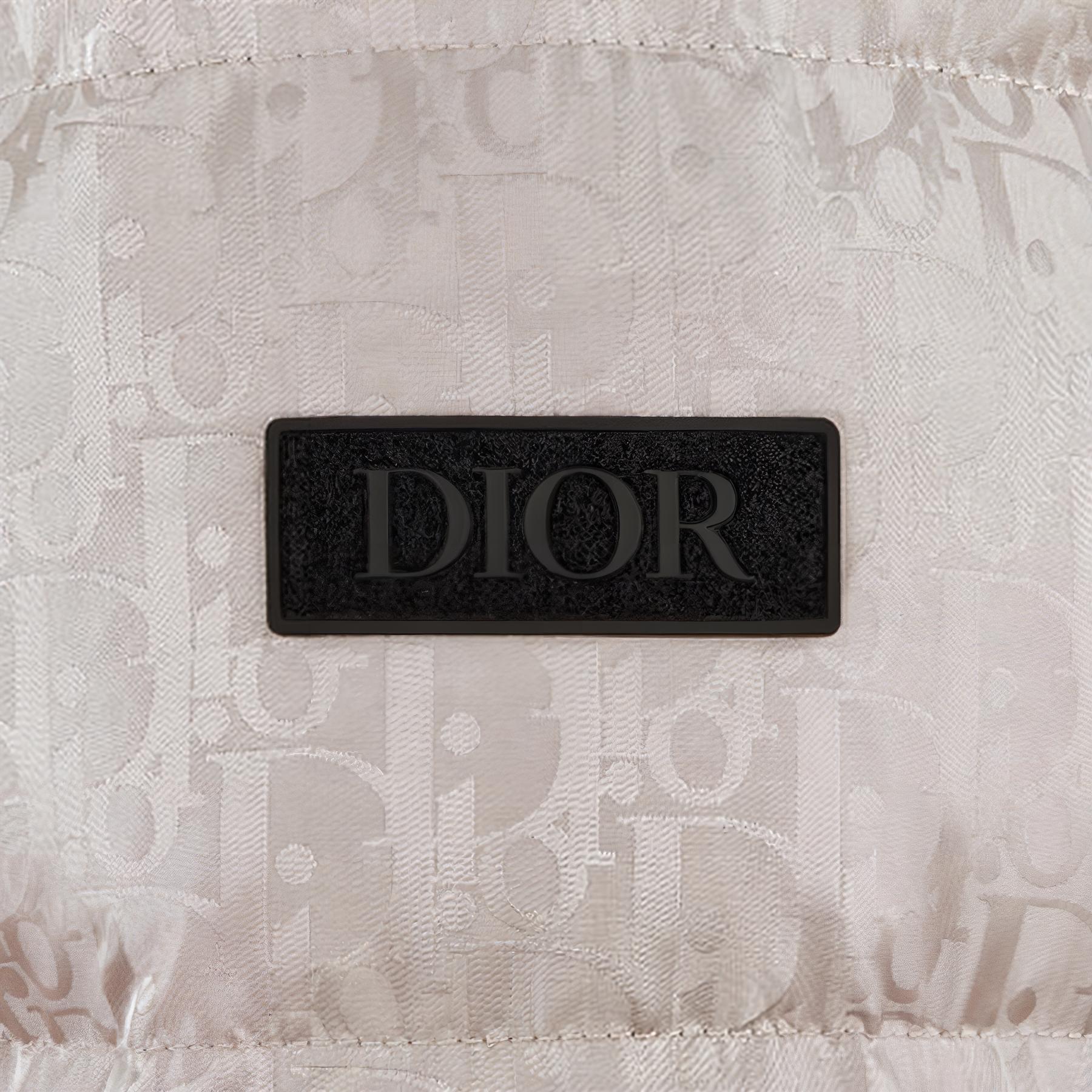 Details for DIOR FW22  White Logo Jacquard Zip-Up Down Jacket 943C449A4462-C489