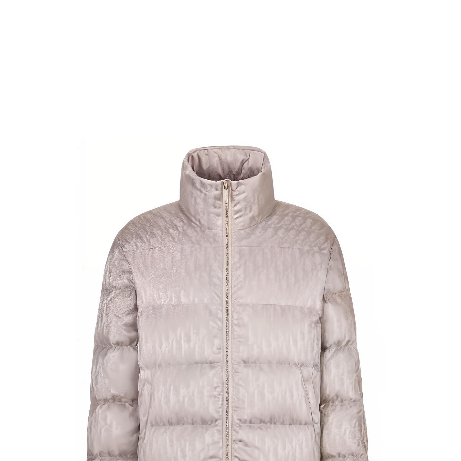 Sizing DIOR FW22  White Logo Jacquard Zip-Up Down Jacket 943C449A4462-C489