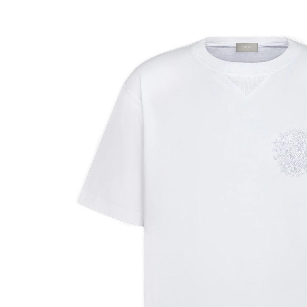 DIOR FW22  White Logo Print Crewneck Short-Sleeve T-Shirt. 243J685C0677-C080 圖 7