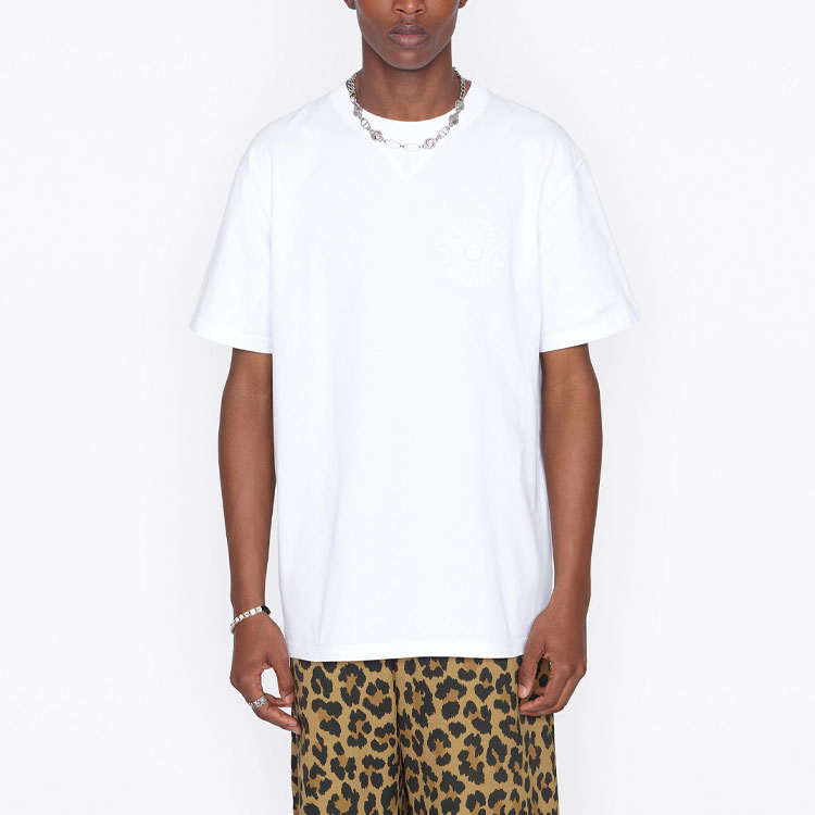 DIOR FW22  White Logo Print Crewneck Short-Sleeve T-Shirt. 243J685C0677-C080 圖 9