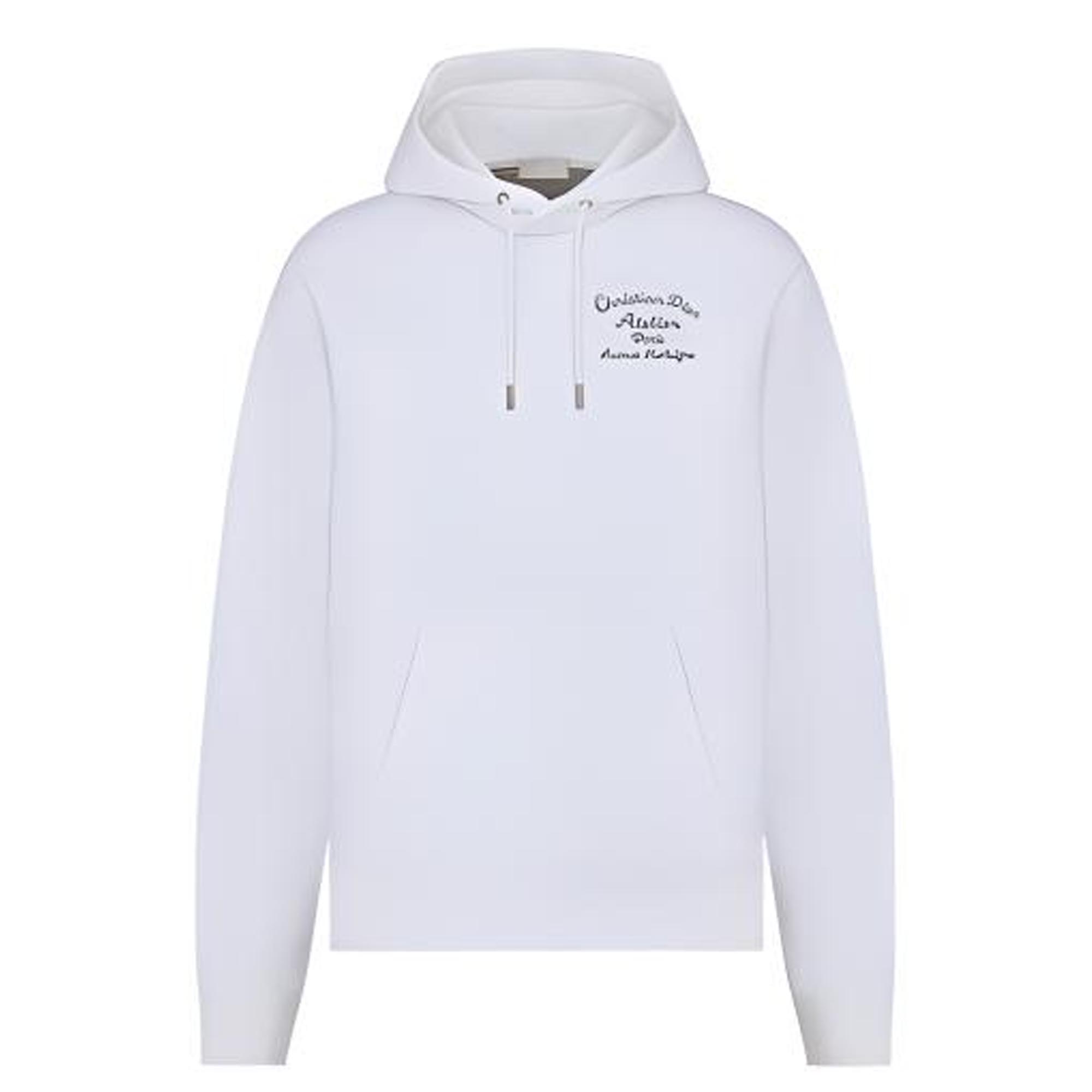 Buy DIOR FW22  White Pullover Hoodie with Logo Embroidery. 293J698A0531-C088