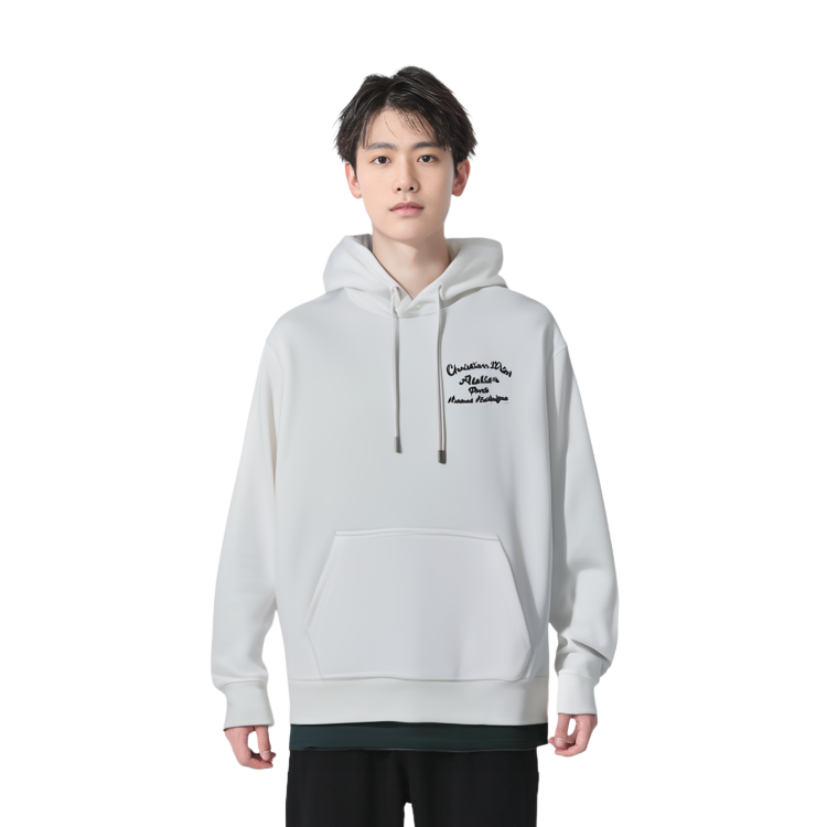 Purchase DIOR FW22  White Pullover Hoodie with Logo Embroidery. 293J698A0531-C088