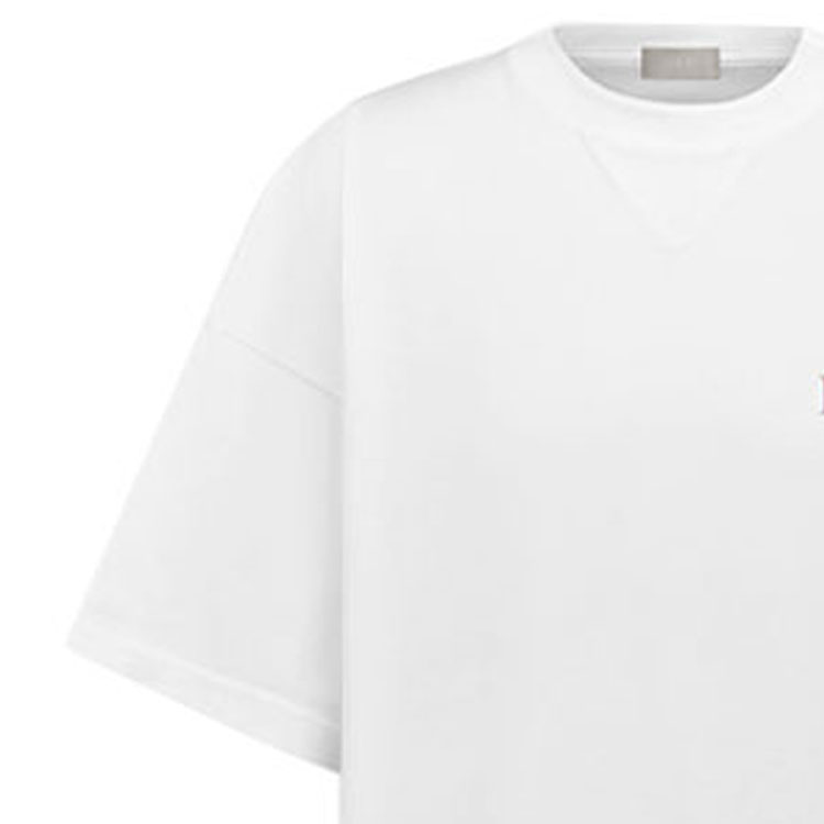 DIOR FW22  White T-Shirt with Rose Pattern Logo Design. 243J685A0677-C084 圖 7