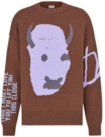 DIOR FW22 Abstract Letter Pattern Wool Sweater Mocha Brown Fashion. 283M661AT314-C784 DIOR FW22 Abstract Letter Pattern Wool Sweater Mocha Brown Fashion. 283M661AT314-C784