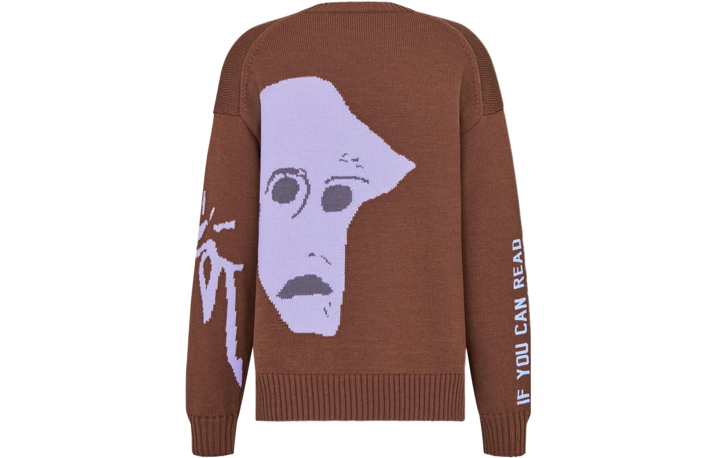 Lookbook DIOR FW22 Pola Huruf Abstrak Sweater Wol Mocha Coklat Fashion. 283M661AT314-C784