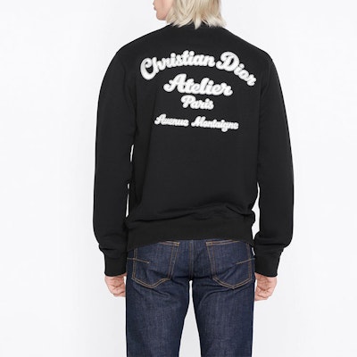 Sudadera Negra DIOR FW22 para Hombre con Logo Bordado. 293J699A0531-C988 Sizing Sudadera Negra DIOR FW22 para Hombre con Logo Bordado. 293J699A0531-C988