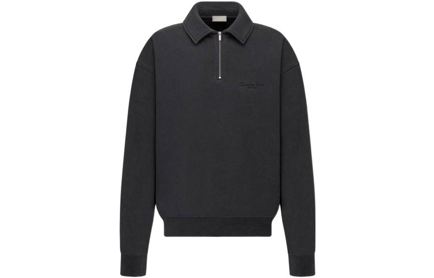 DIOR FW22 Black Pullover Sweatshirt with Logo for Men 313J650A0807-C900