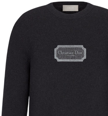 DIOR FW22 男士黑色圓領針織羊毛毛衣 243M645AT47-4988 Shop DIOR FW22 男士黑色圓領針織羊毛毛衣 243M645AT47-4988