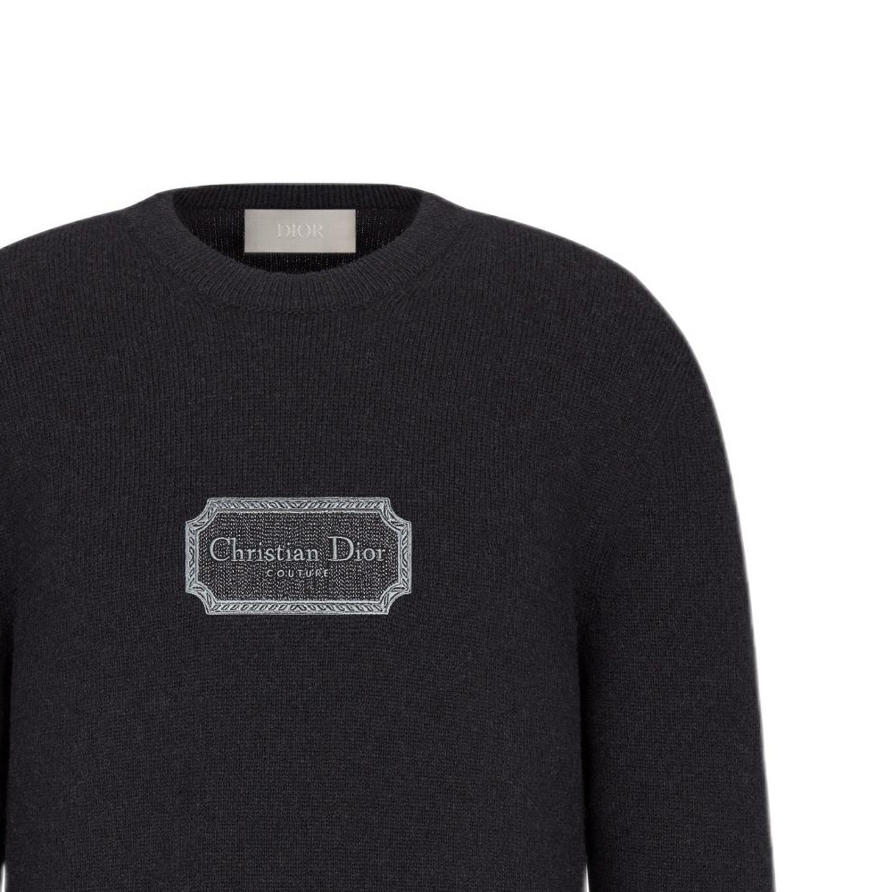 Sizing DIOR FW22 男士黑色圓領針織羊毛毛衣 243M645AT47-4988