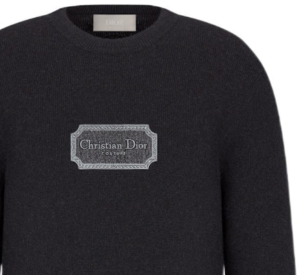 DIOR FW22 男士黑色圓領針織羊毛毛衣 243M645AT47-4988 Sizing DIOR FW22 男士黑色圓領針織羊毛毛衣 243M645AT47-4988