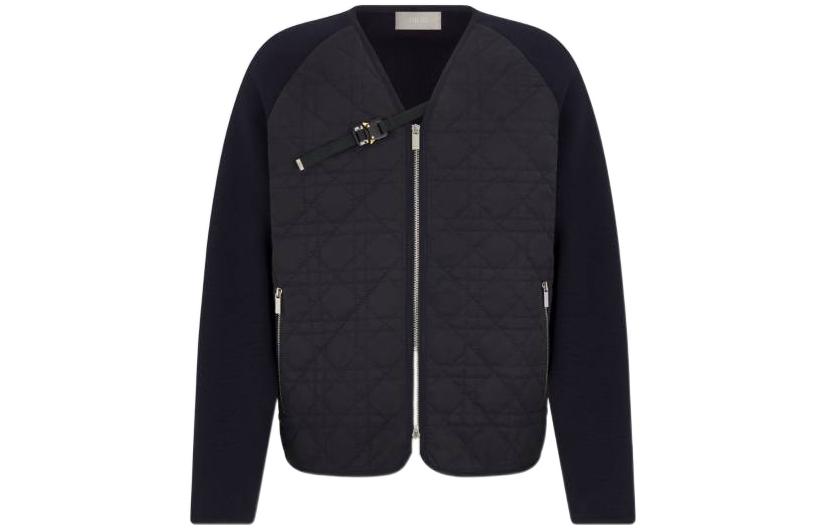 DIOR FW22 Black V-Neck Zip-Up Jacket 313M234AT509-C585