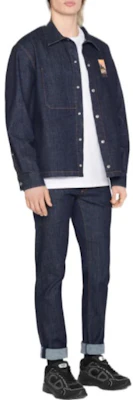 DIOR 2022秋冬蓝色徽标与风景刺绣牛仔长袖衬衫 033D490H214X-C587 Details for DIOR 2022秋冬蓝色徽标与风景刺绣牛仔长袖衬衫 033D490H214X-C587