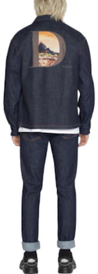 DIOR 2022秋冬蓝色徽标与风景刺绣牛仔长袖衬衫 033D490H214X-C587 Sizing DIOR 2022秋冬蓝色徽标与风景刺绣牛仔长袖衬衫 033D490H214X-C587