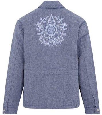 DIOR FW22 Jaket Lelaki Sulaman Biru Corak Kasual Single-Breasted. 243D487AY514-C585 Lookbook DIOR FW22 Jaket Lelaki Sulaman Biru Corak Kasual Single-Breasted. 243D487AY514-C585