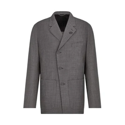 DIOR FW22 Brown Checkered Single-Breasted Long-Sleeve Jacket for Men 113C278A5726-C089