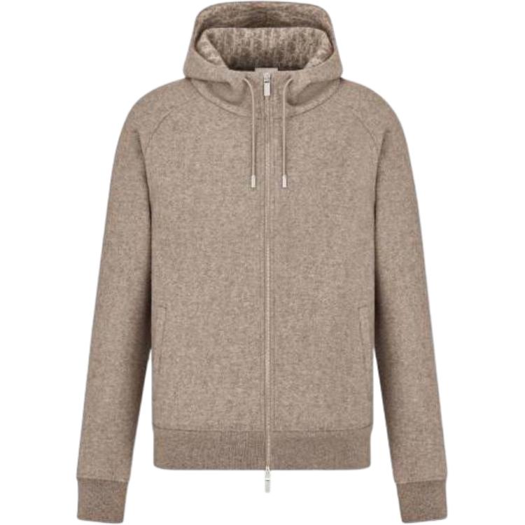 DIOR FW22 Brown Logo Printed Hooded Jacket 113J400A0681-C777