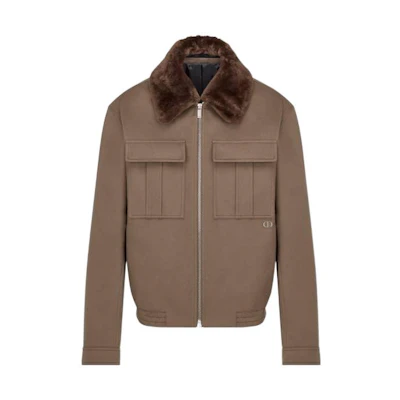 DIOR FW22 Brown Solid Color Zip-Up Jacket 293C417A5040-C787