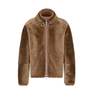 DIOR FW22 Brown Zip-Up Stand Collar Long-Sleeve Jacket 313L416A0662-C787