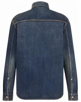 Kemeja Lengan Panjang Pria DIOR FW22 Denim Biru dengan Logo Tag 113D585BY513-C520 Lookbook Kemeja Lengan Panjang Pria DIOR FW22 Denim Biru dengan Logo Tag 113D585BY513-C520