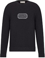 DIOR FW22 Essentials Black Cashmere Crewneck Sweater with Logo Embroidery for Men. 243M645AT474-C988 DIOR FW22 Essentials Black Cashmere Crewneck Sweater with Logo Embroidery for Men. 243M645AT474-C988