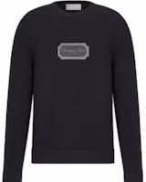 Order DIOR FW22 必備款 男士黑色羊絨圓領毛衣,刺繡標誌設計。 243M645AT474-C988