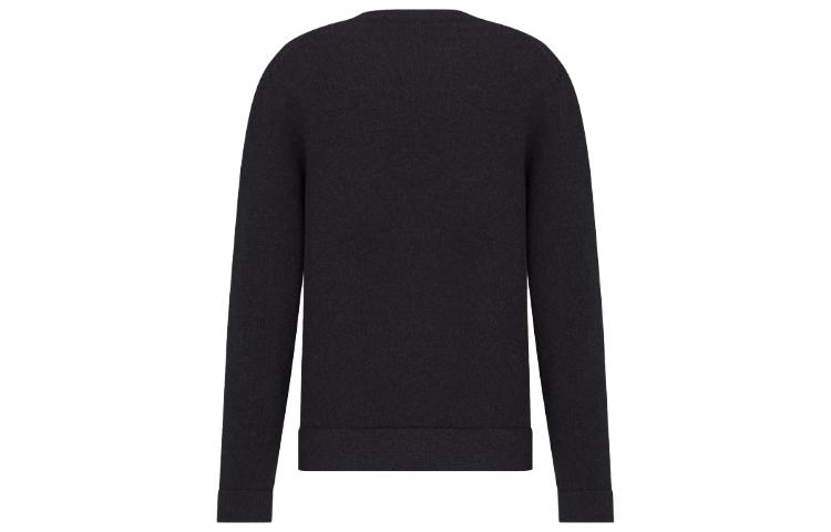 Lookbook DIOR FW22 Essentials Black Cashmere Crewneck Sweater with Logo Embroidery for Men. 243M645AT474-C988