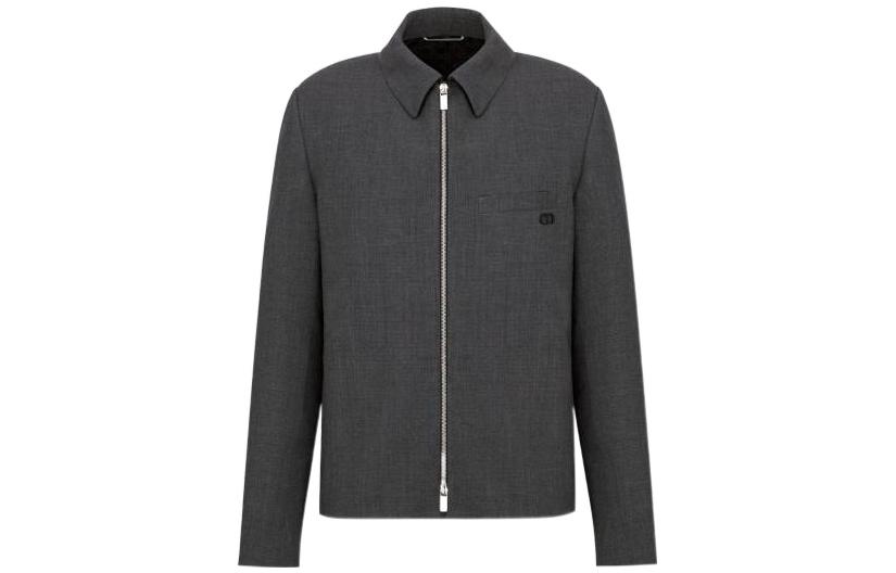 DIOR FW22 Houndstooth Logo Zip-Up Jacket - Gray 193C243C5605-C888