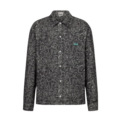 DIOR FW22 Jardin Printed Button-Up Long Sleeve Shirt Men’s Grey 033D490F301X-C875