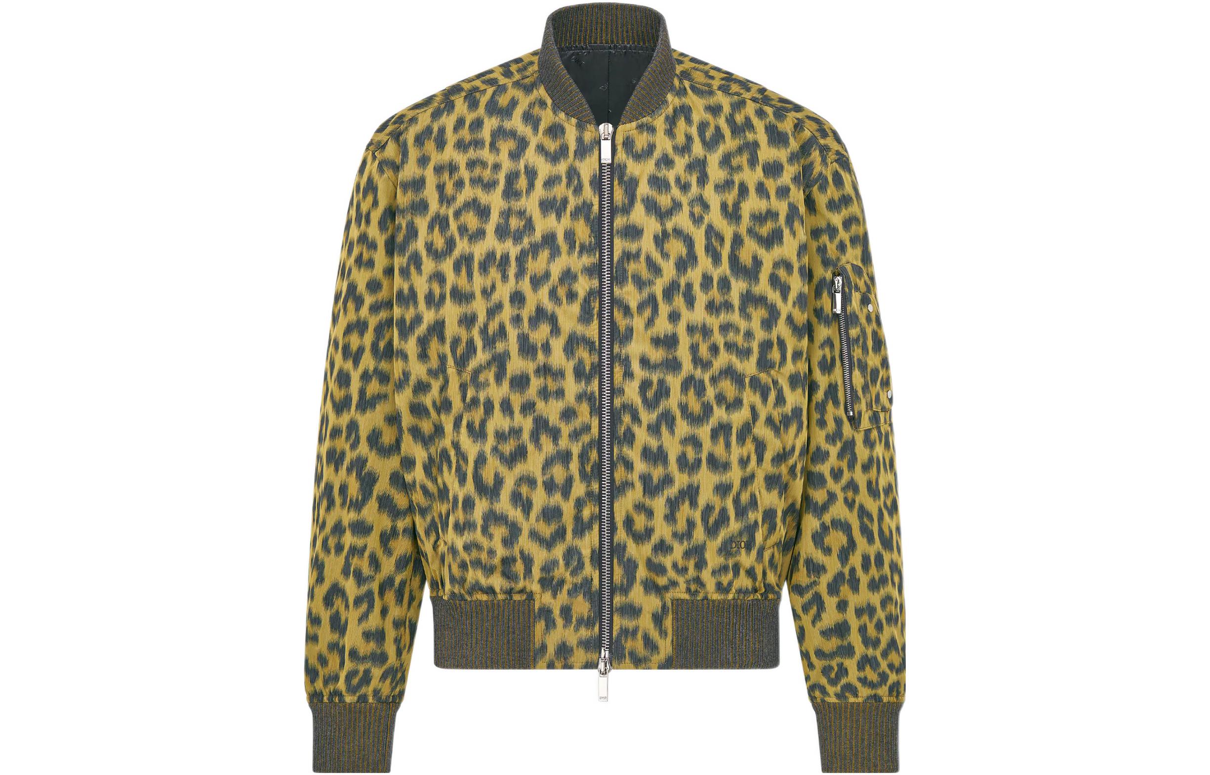 DIOR FW22 Leopard Print Zip Jacket Multicolor Outerwear 943C439M5646-C289
